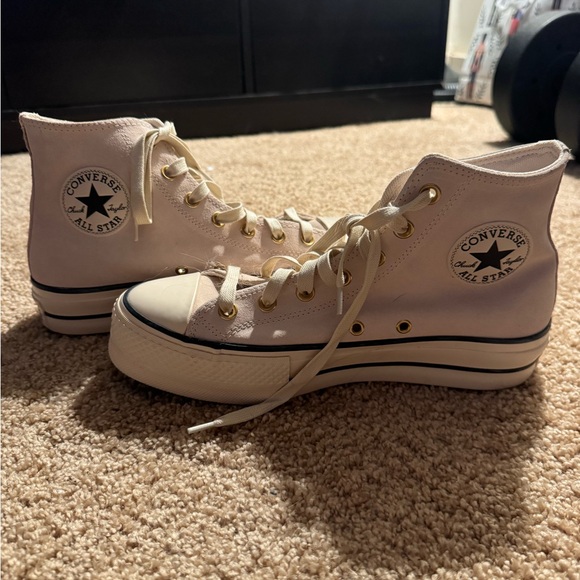 Converse Light Pink Platform High-Top Sneakers - Picture 2 of 5